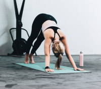 girl working out at home